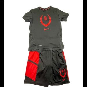 Nike athletic basketball shorts top and bottoms sports wear
